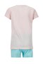 Girl's Turquoise Cat Printed Short Sleeve Pajama Set - 2