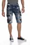 Ck234 Cargo Pocket Zipper Detailed Blue Denim Men's Capri - 3