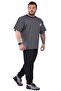 Men's Black Sports Wide Cut Oversize Top T-shirt2770 - 2