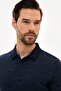 Navy Blue Slim Fit Polo Neck T-Shirt - 2