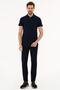 Navy Blue Slim Fit Polo Neck T-Shirt - 4