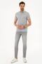 Light Gray Slim Fit Polo Neck T-Shirt - 4
