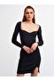 1063 Women's Low-cut Ribbed Dress-black - 3