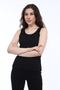 Women's Black Ribbed Boat Neck Camisole Knitted Athlete - 2