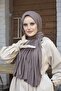 شال نسائي من القطن الممشط من فرو المنك الداكن