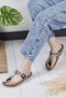Women's Black Snake Star Anatomical Orthopedic Flip Flops Daily Slippers - 2