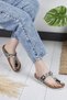 Women's Black Snake Star Anatomical Orthopedic Flip Flops Daily Slippers - 3