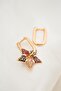 Women's Colorful Jewelled Star Model Earrings - 3
