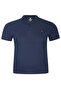 Men's Navy Blue Large Size T-Shirt Polo Neck Lycra Pique