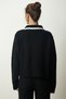 Women's Black Stripe Detailed Knitwear Jacket Trousers Suit WF00061 - 7