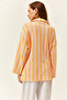 Women's Pink Zippered Oversize Jacquard Sweatshirt SWT-19000638 - 6