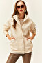 Women's Stone Pocket Zippered Long Denim Jacket CKT-19000258 - 3
