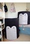 2-Piece Black Penguin Felt Children's Toy Basket, Laundry Basket - 3