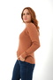 Tile 100% Organic Cotton Crew Neck Hair Braided Knitwear Sweater Knitted Blouse - 4