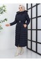 Women's Full Length Long Dense Fiber Hooded Fur Hijab Puffer Coat