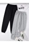 2-Pack Jogger Sweatpants - Black And Gray, Elastic Leg, High Waist, - 4