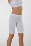 4007 Women's White Comfortable Texture Above Knee Capri Tights - 2