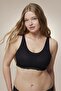 Black Invisible Lace Detailed Seamless Bra - 2