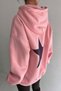 Women's Pink Courageous Star Printed Hooded Hoodie Sweatshirt - 5