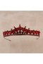 Rhinestone Look Crystal Stone Bridal Crown Crystal Stone Henna Night Crown Burgundy - 6
