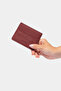 3633 Genuine Leather Super Thin Women's Men's Card Holder Claret Red - 6