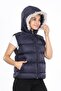 Girl's Hooded Thick Waterproof Navy Blue Inflatable Vest 13-16 Years