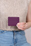 3633 Genuine Leather Super Thin Women Men Card Holder Purple - 7