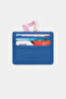 3633 Genuine Leather Super Thin Women's Men's Card Holder Blue - 4