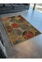 Beige Themed Round Mixed Geometric Shape Patterned Creative Modern Decorative Carpet 2089 - 3