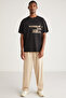 Brady Men's Oversize Fit 100% Cotton Thick Textured Printed T-shirt - 4