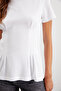 Jessıa Women's Crew Neck 100% Cotton Corset Detailed White T-shirt - 4