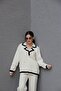 Beige Cream Standard Size(Oversized) Gold Double-Breasted Four-Button Cardigan Pants Acrylic Knit Set - 8