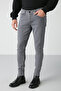Johen Men's Ripped Skinny Molded Thick Textured Stretchy Gray Jeans - 2