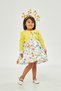 FLOWER PATTERNED GIRL'S COLORFUL DRESS WITH JACKET