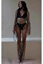 Women's Crystal Long Sleeve Rhinestone Mesh Dress Elegant Evening Dress