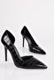 Women's Massy Black Crocodile Stiletto