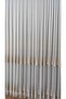 Ecru Tulle Curtain Horizontal Straight Gold Stripes 1/3 Dense Pleats Wrinkle-Free No Ironing Required - 7
