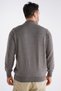 Men's Milk Brown 100% Cotton Half Turtleneck Knitwear Sweater Trıst-1104 - 5