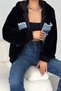 Women's Double Pocket Denim Detailed Lined Zipper Hooded Denim Fur Coat - 4