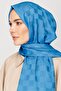 Blue Checkerboard Pattern Silky Jacquard Shawl - 6