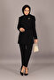 Jacket Side Tie Trousers Set Black