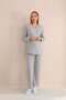 Gray V-neck Soft Fabric Maternity Tracksuit Set - 2