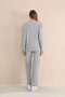 Gray V-neck Soft Fabric Maternity Tracksuit Set - 4