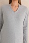 Gray V-neck Soft Fabric Maternity Tracksuit Set - 5