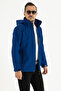 Men's Blue Slim Fit Slim Fit Fleece Water Repellent Windproof Outdoor Softshell Coat - 4