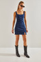 Women's Indigo Strap Slit Denim Dress 60061026 - 3