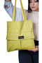 Women's Yellow Zippered Hand and Shoulder Bag Fabric Tote Bag Special Tailored Creation - 6