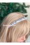 Special design crystal stone flower motif embroidered fine satin crown female child promise engagement henna crown white - 3