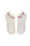 Unisex Happy White Flower Colorful Booties Socks - 2