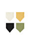 4 Pieces 100% Organic Cotton Double Layer Muslin Baby Scarf & Drool Bib with Two Snaps - 3